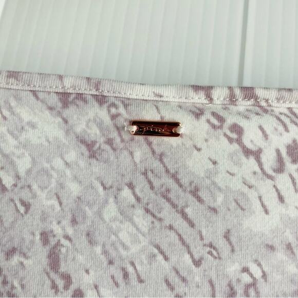 Pink by Victorias Secret long sleeve python print bodysuit size large - Picture 8 of 8